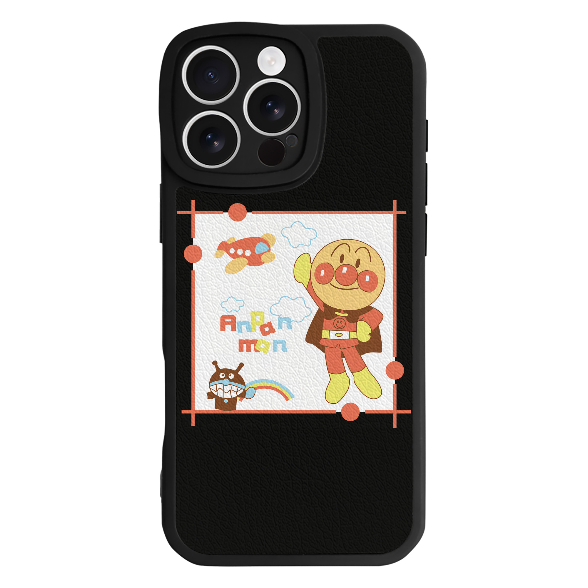 （画像用） アンパンマン Anpanman 【iPhone 16シリーズ対応】シリコンスマホケース（レザー調） 材質：シリコン